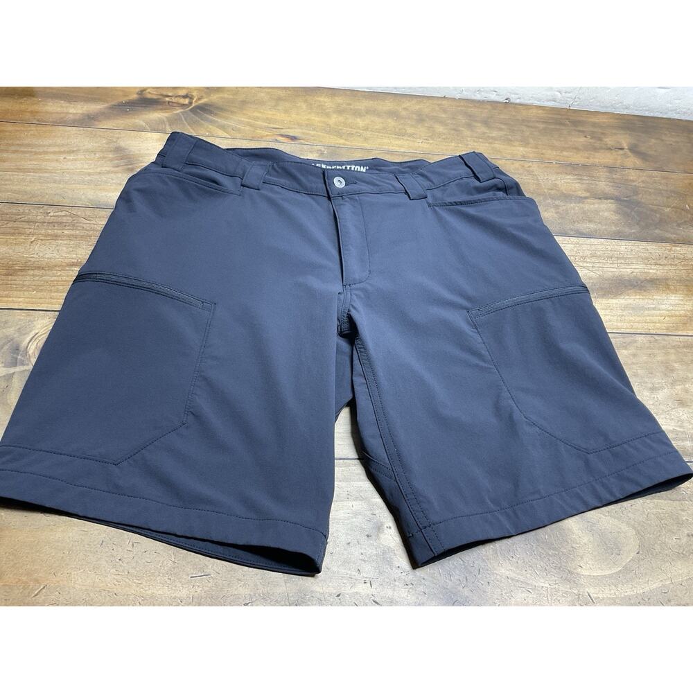 Duluth Trading Co Mens Flex Expedition Nylon Stretch Black Cargo Shorts 38